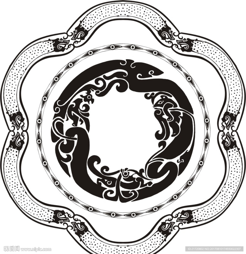 异形圆古典花框