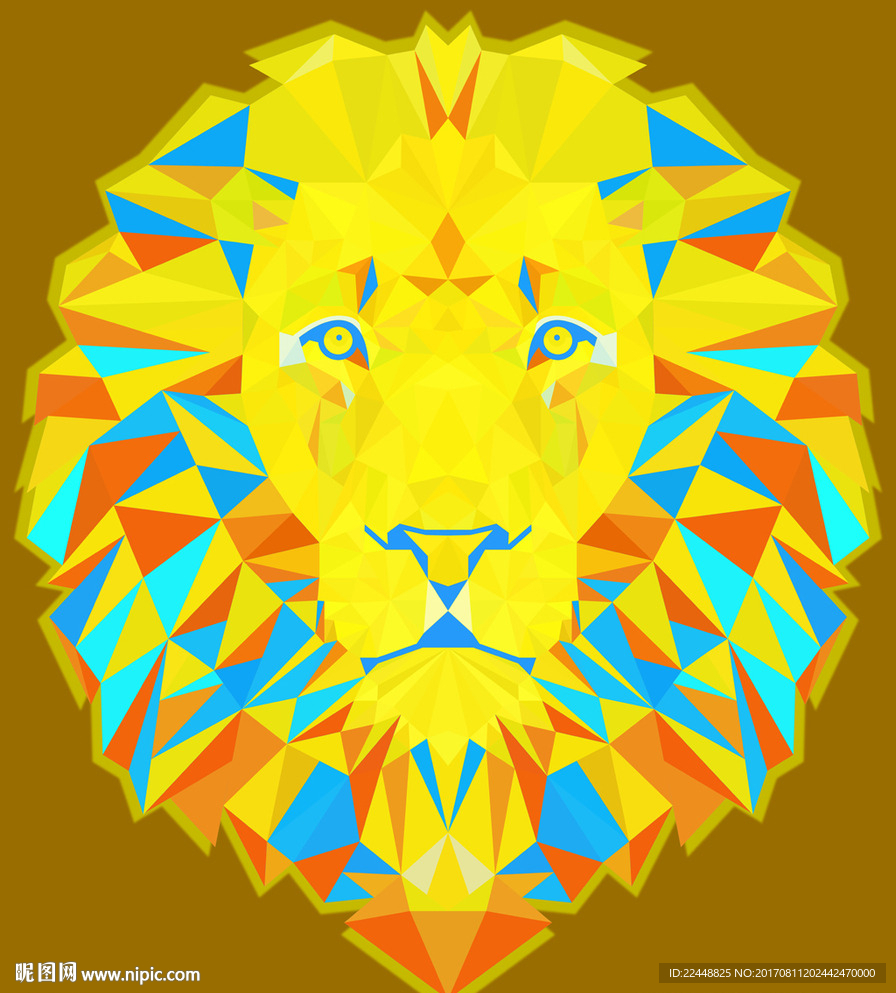 创意几何多边形狮子头