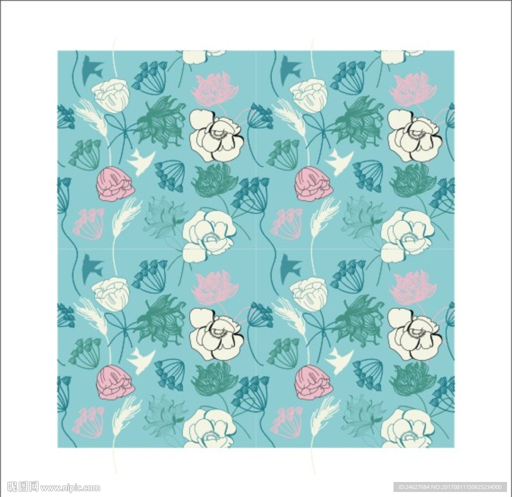 服装花卉淡雅女装印花版