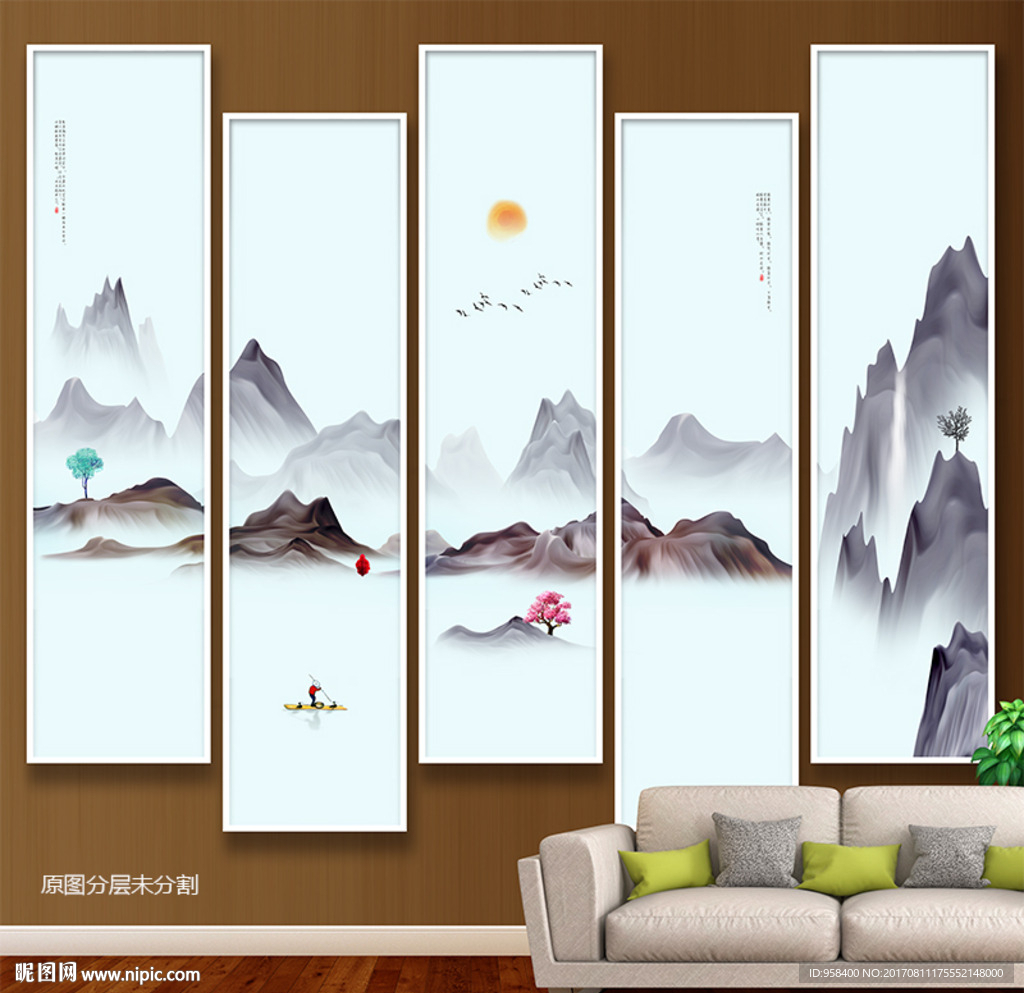 手绘装饰画 新中式