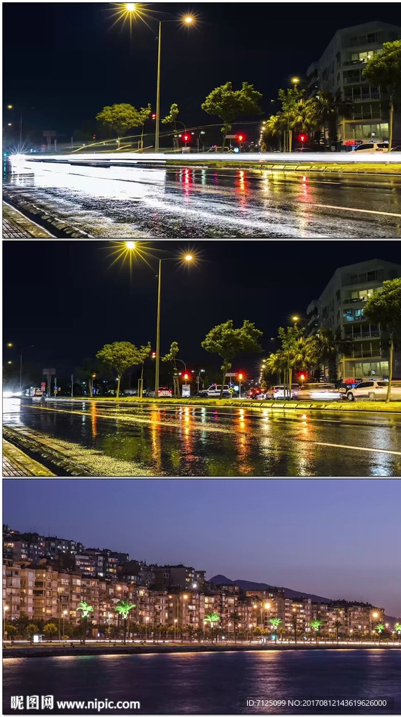 夜晚车流