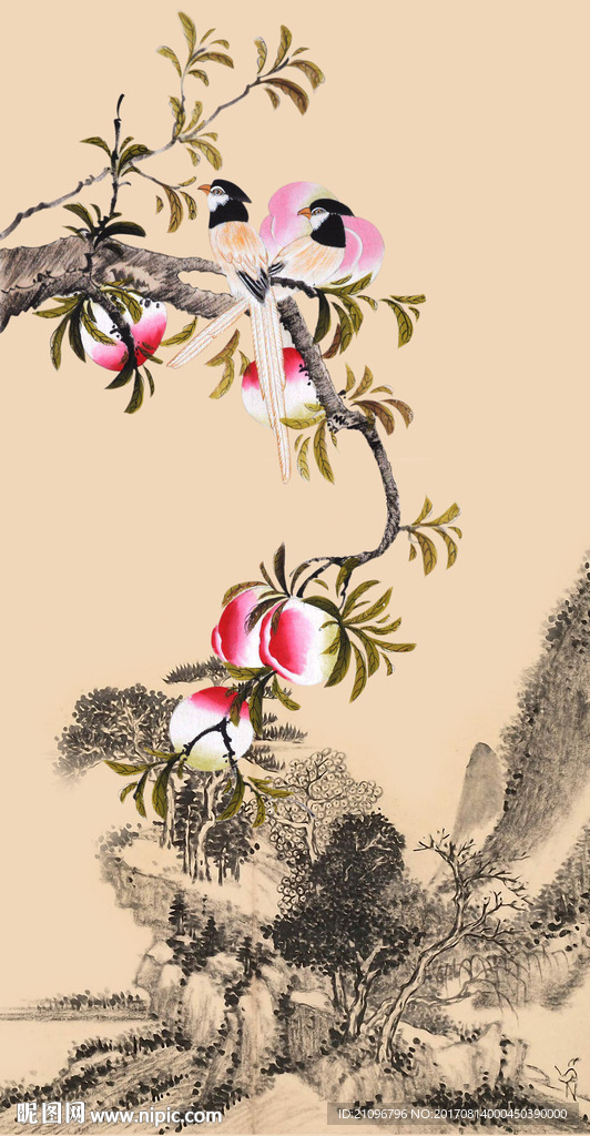 国画花鸟玄关