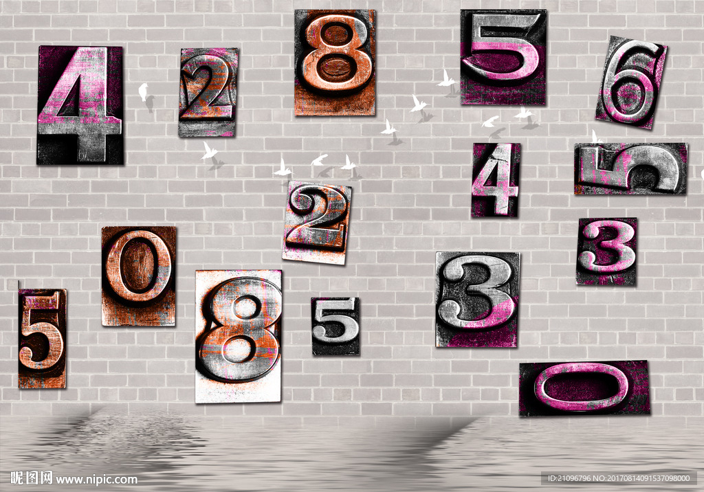 电视背景墙数字