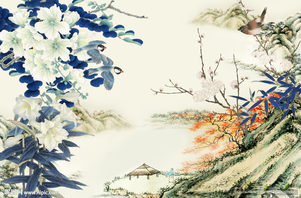 花鸟背景墙