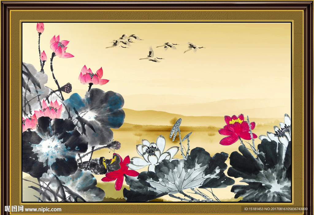 国画荷花