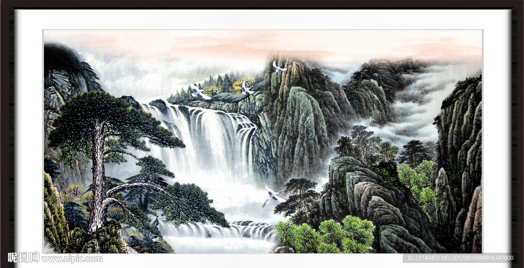 水墨山水国画