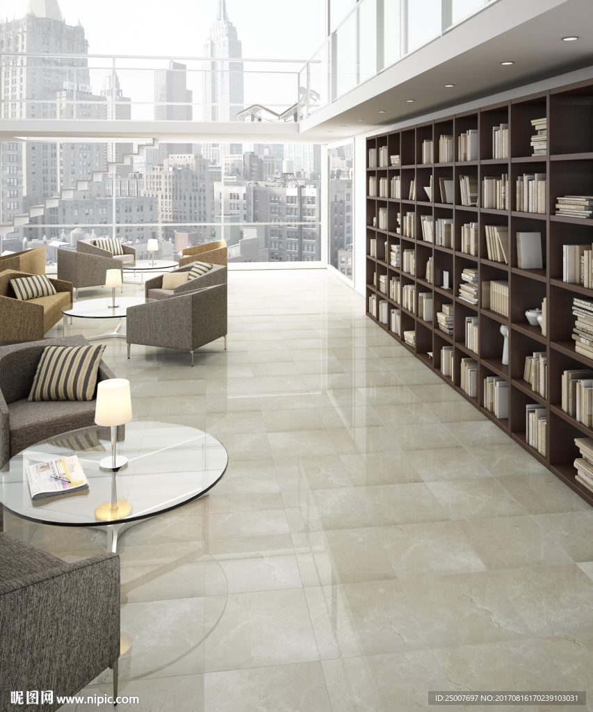 现代 图书馆 公共空间效果图