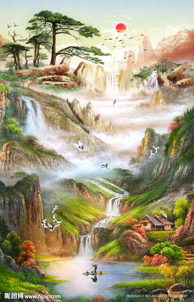 聚宝盆油画