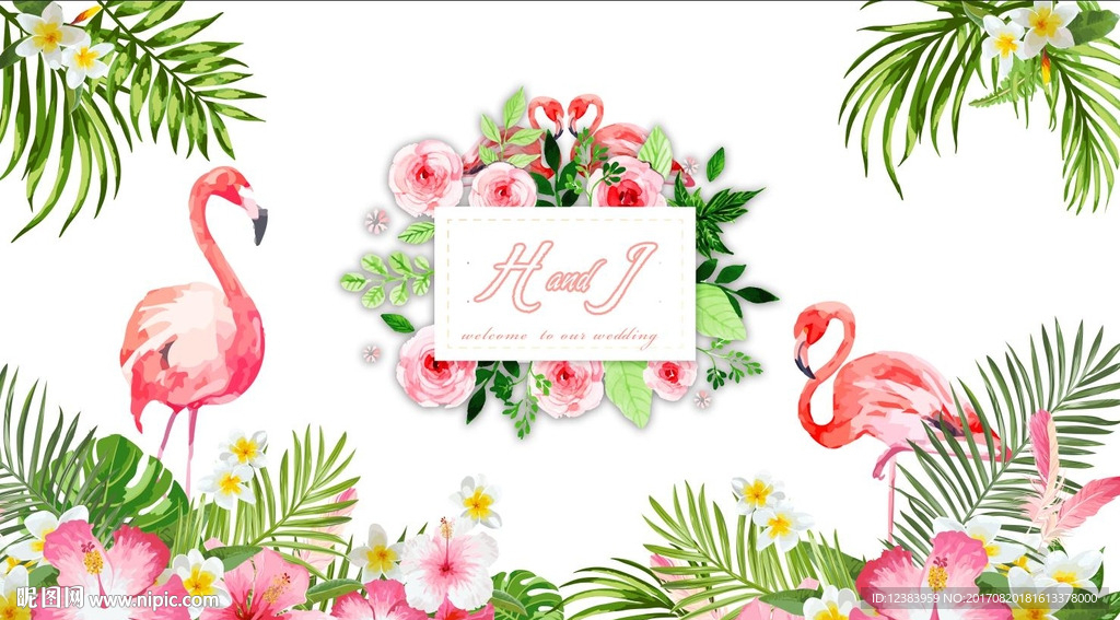 火烈鸟婚礼背景