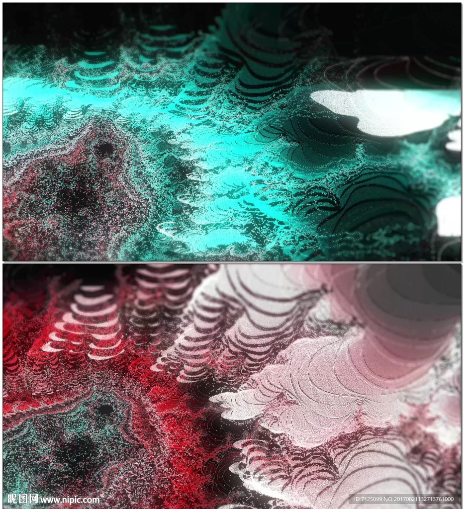 炫酷粒子波浪动态VJ循环视频