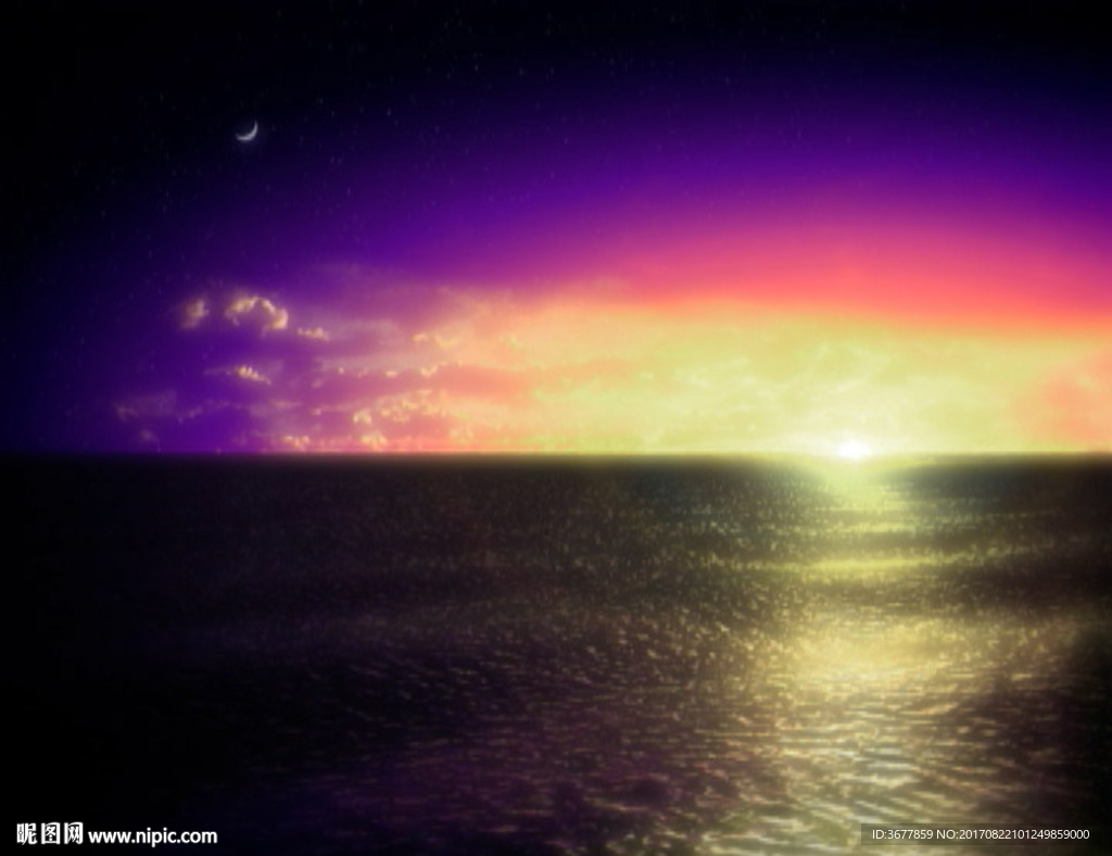 夜晚海边