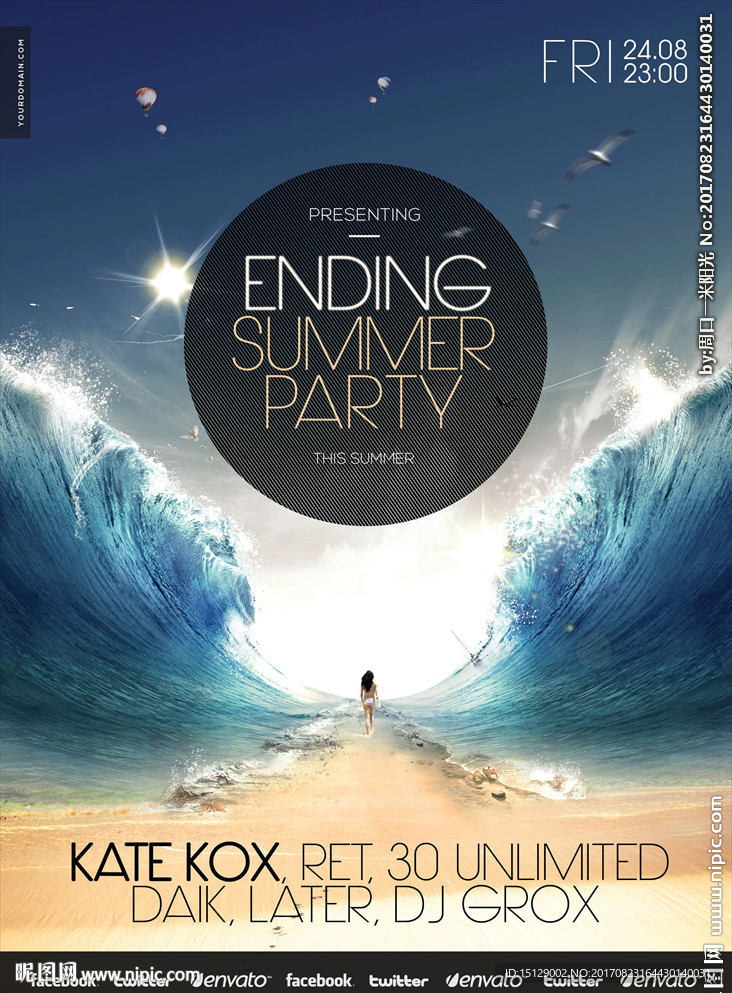 国外沙滩疯狂海浪乘风破浪海报