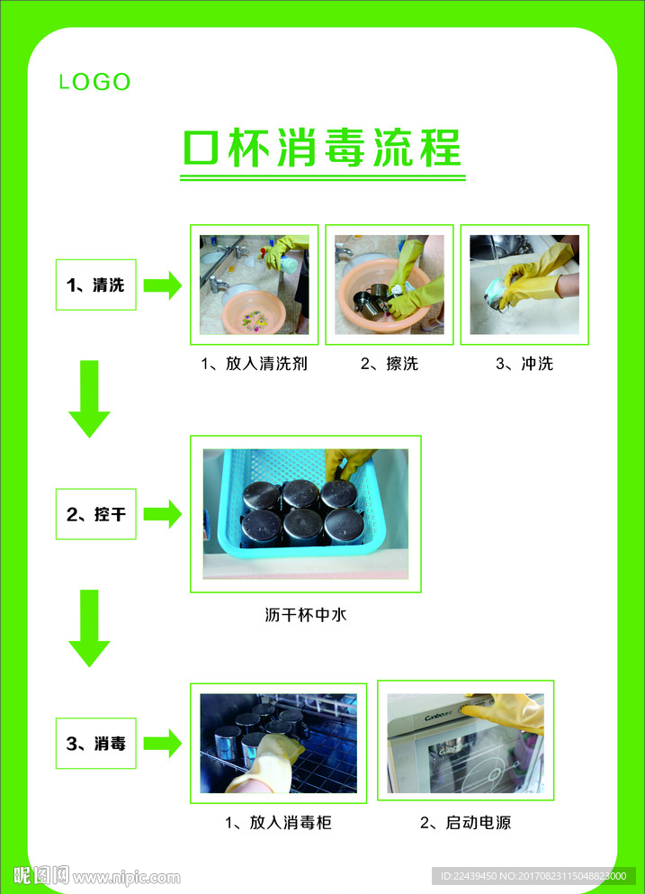 幼儿园口杯消毒流程