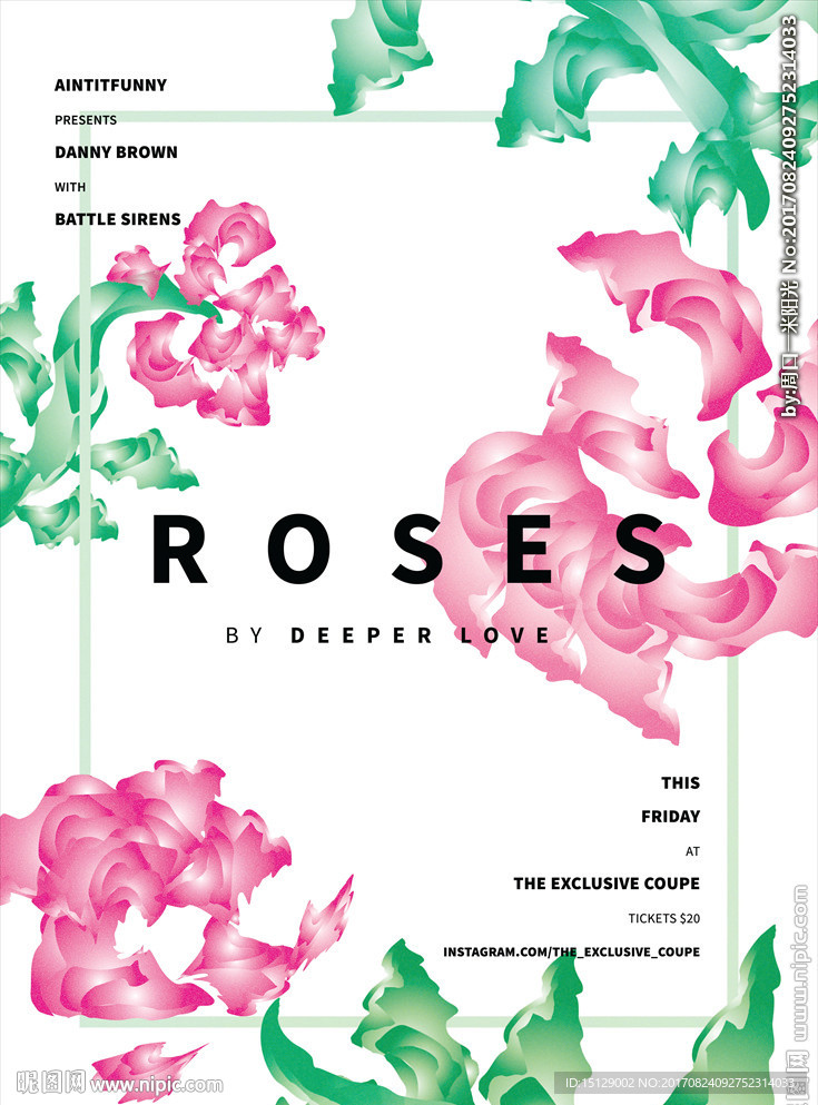 水彩玫瑰花背景