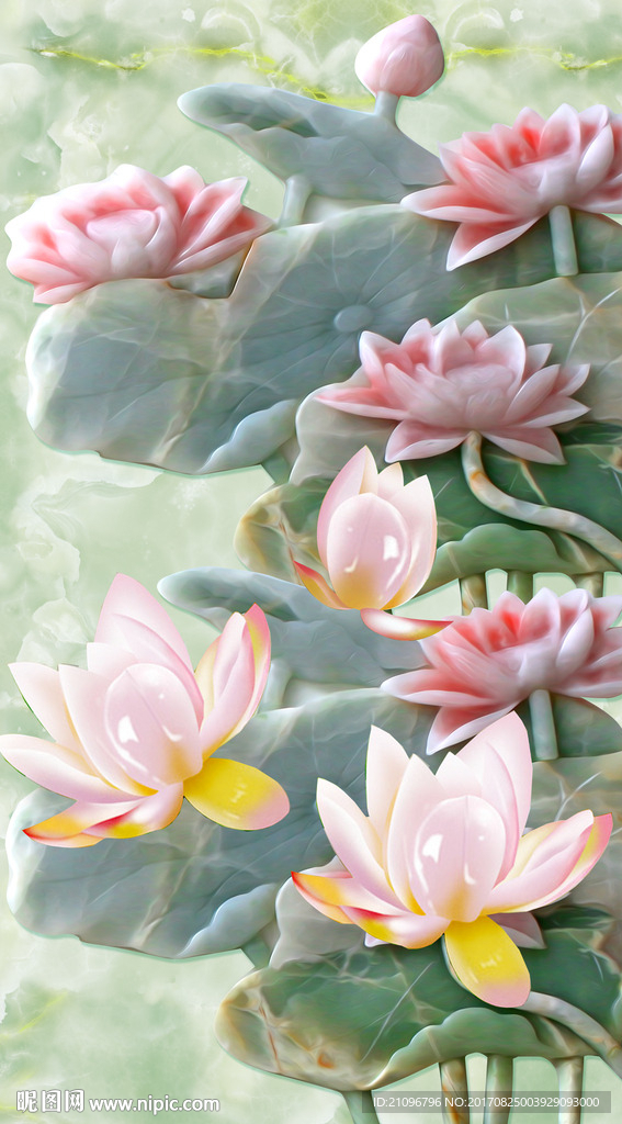 玉雕荷花