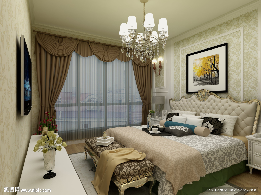 欧式卧室装修效果图