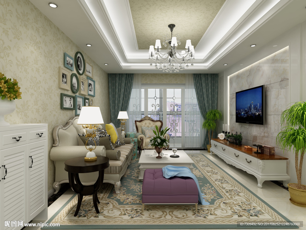 欧式客厅装修效果图