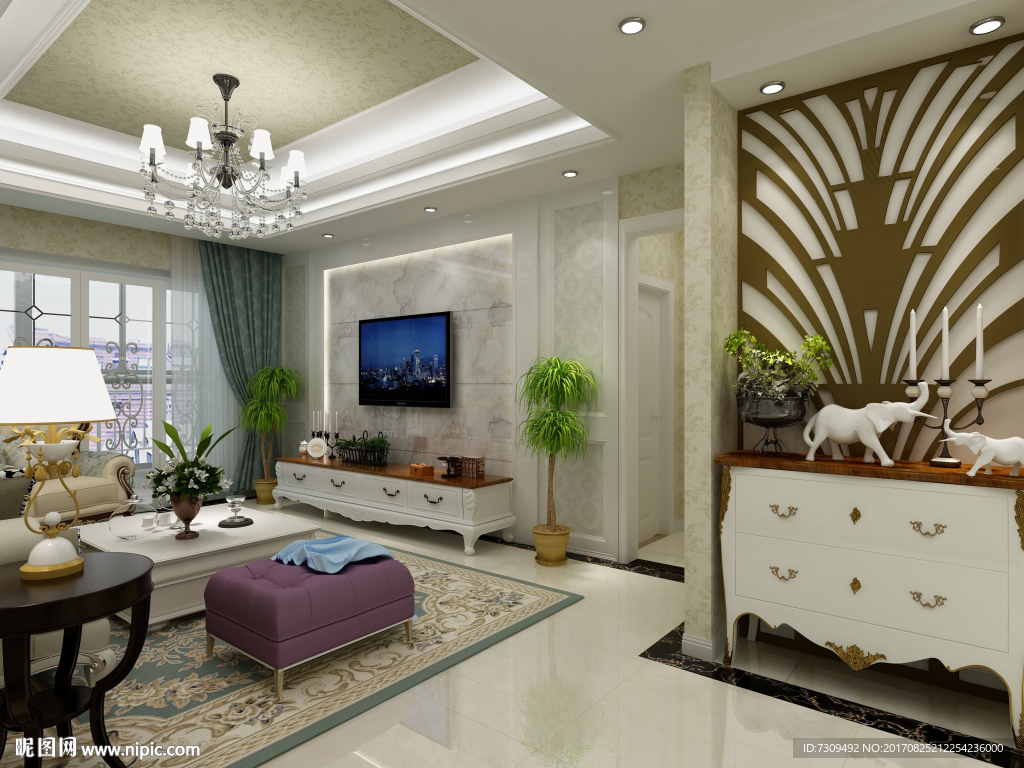 欧式客厅效果图