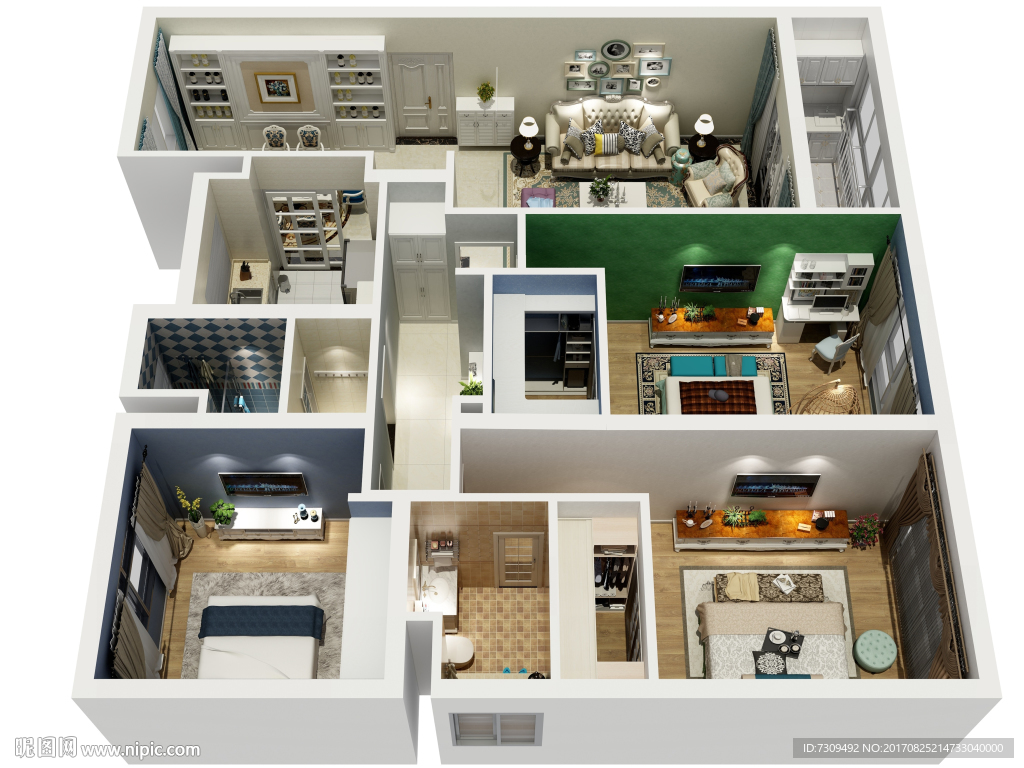 欧式装修户型效果图