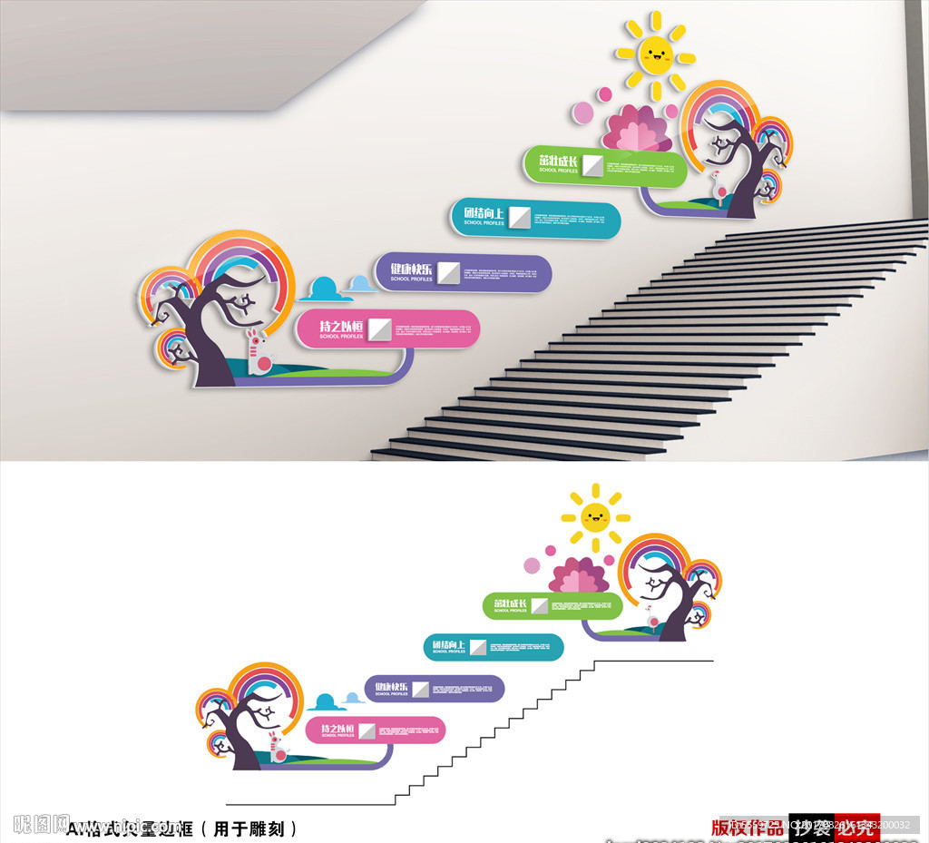 幼儿园楼梯文化墙
