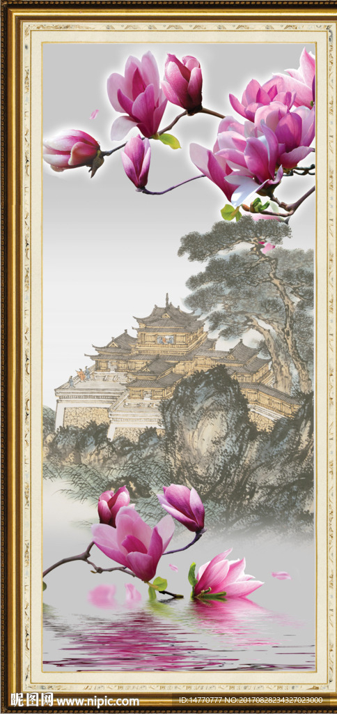 国画玉兰花