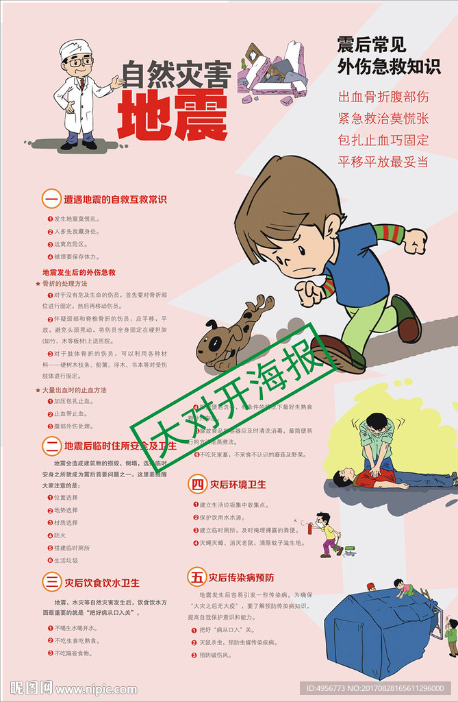 自然灾害地震海报