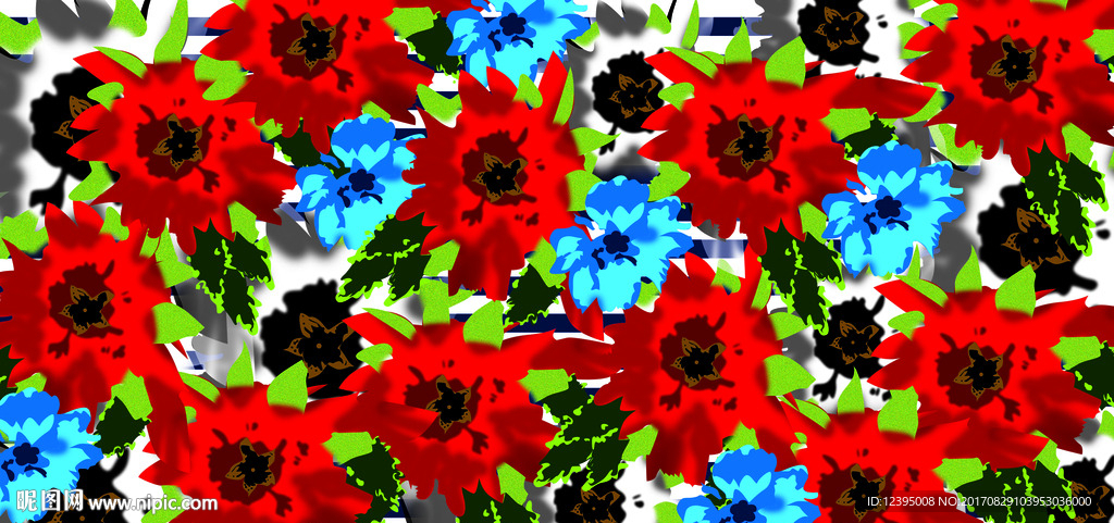 矢量花纹分层素材