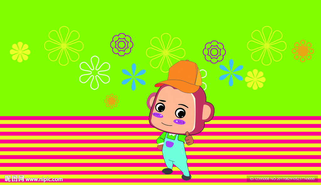 卡通 猴子 分层素材