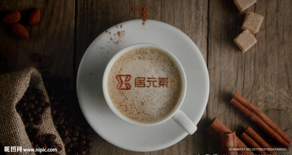 咖啡拉花logo标识演绎