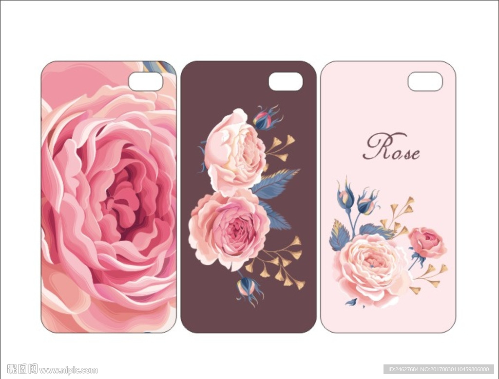 欧式风格玫瑰花卉手机壳