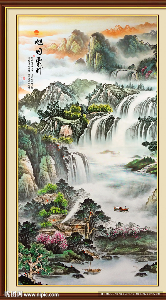 竖幅山水画