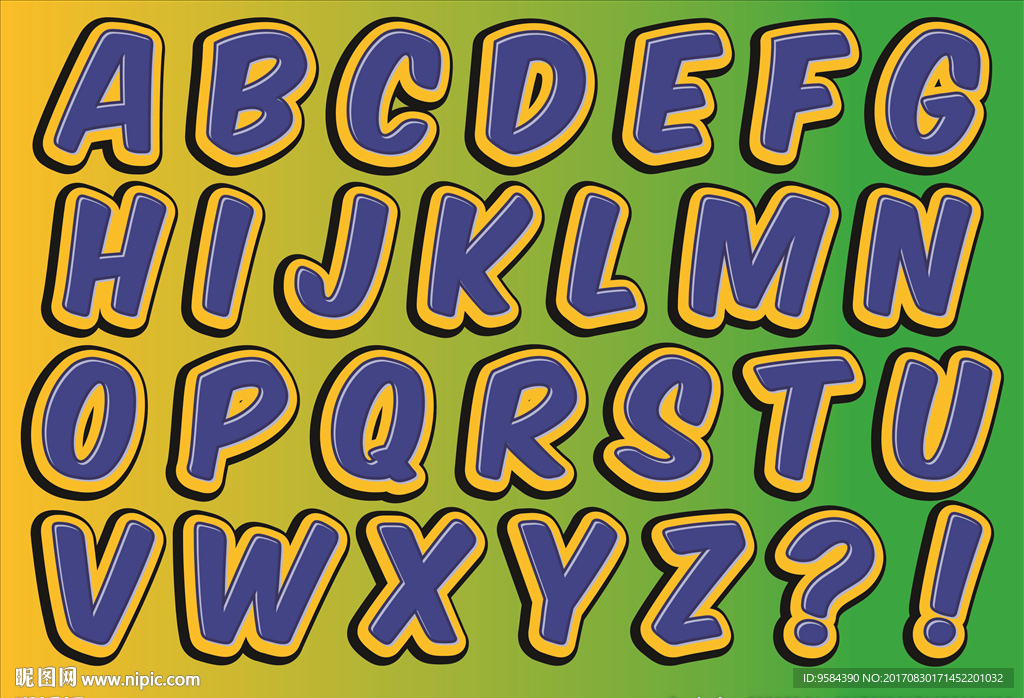 卡通英文字母设计