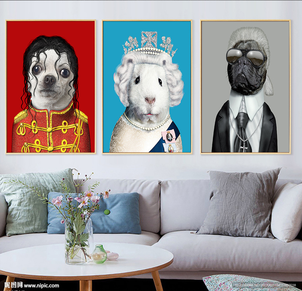 明星动物脸时尚现代装饰画