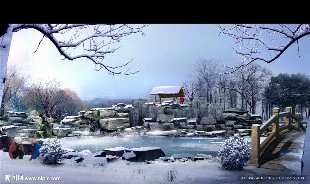 冬天雪景景观图