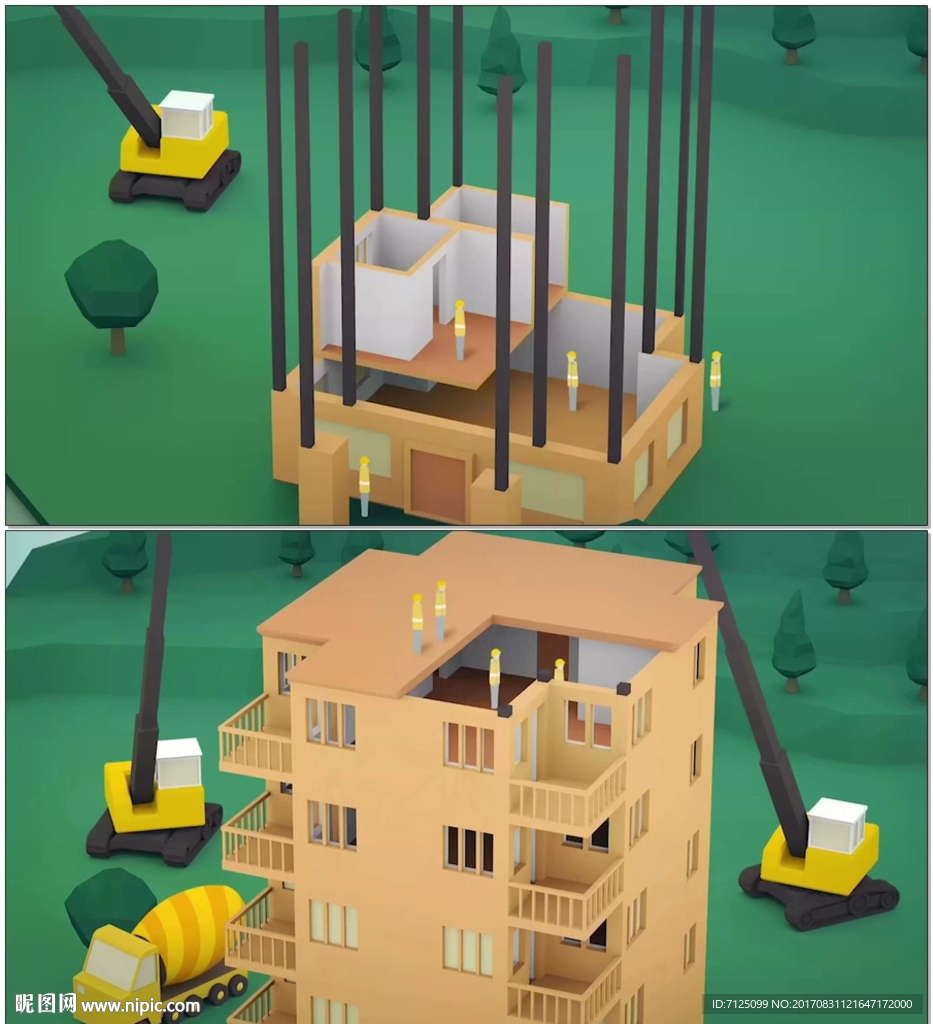 大楼建设MG动画
