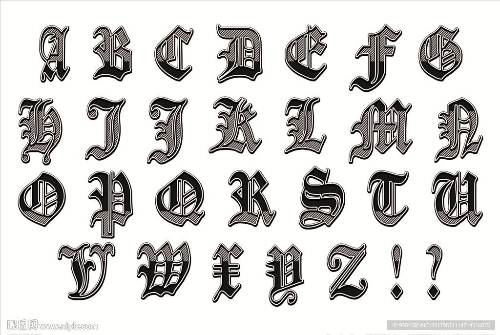 艺术字英文字母