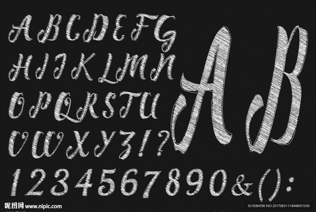 粉笔字英文字母