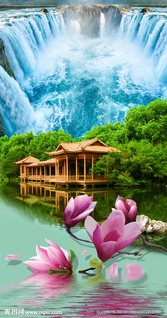3d玄关山水风景