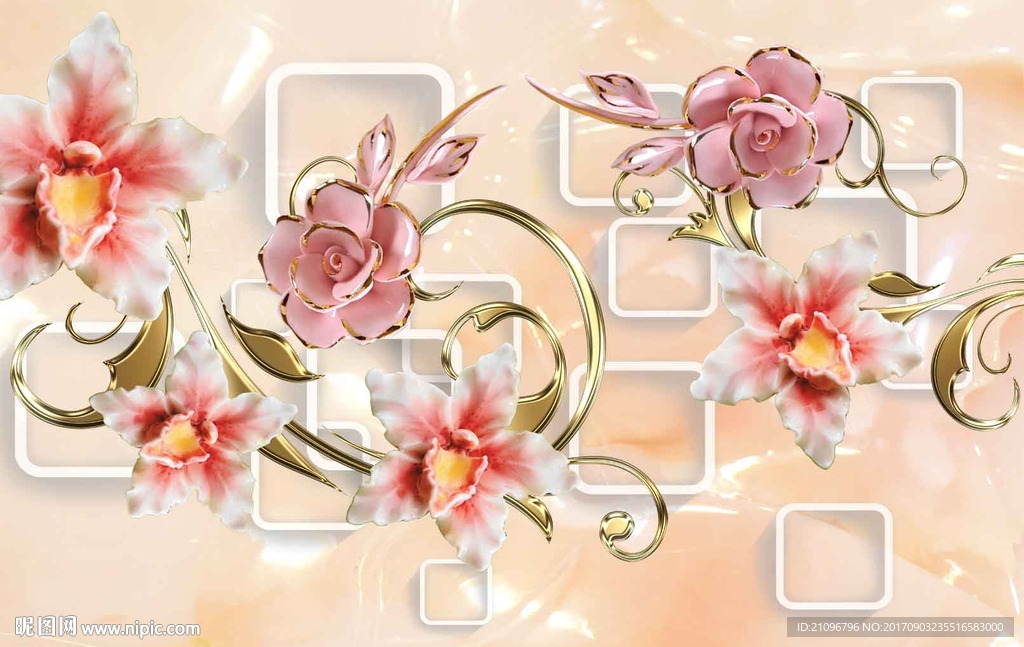 玉雕3d电视背景墙