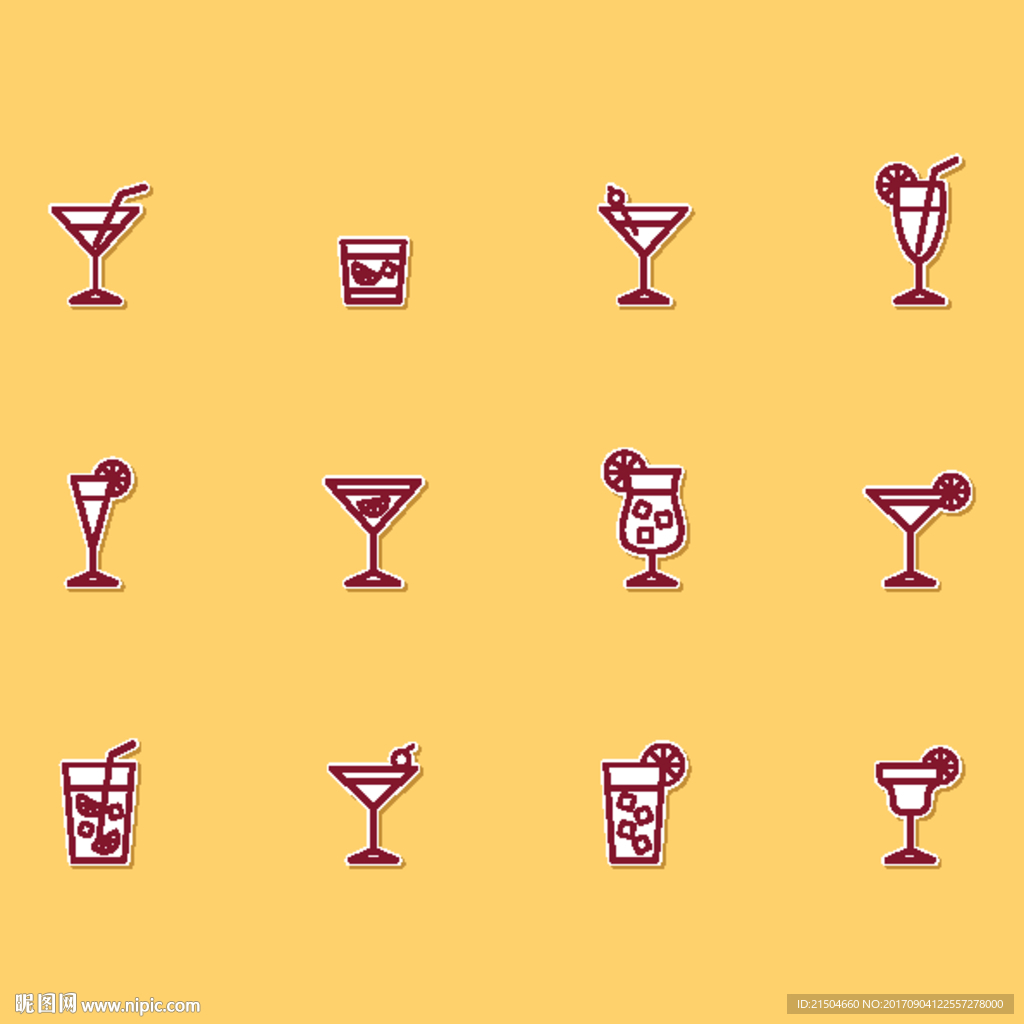 精致矢量饮品图标