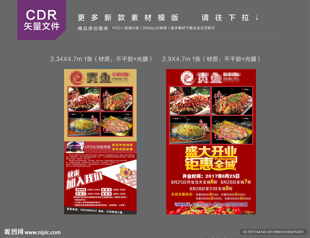 烤鱼 开业海报