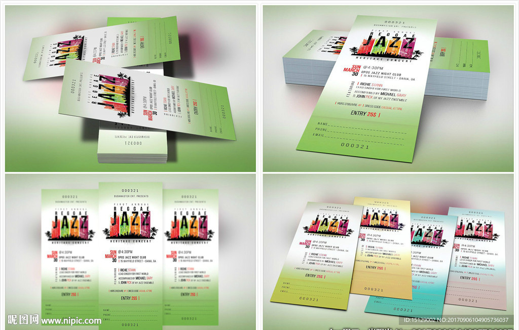 爵士乐音乐会门票入场券