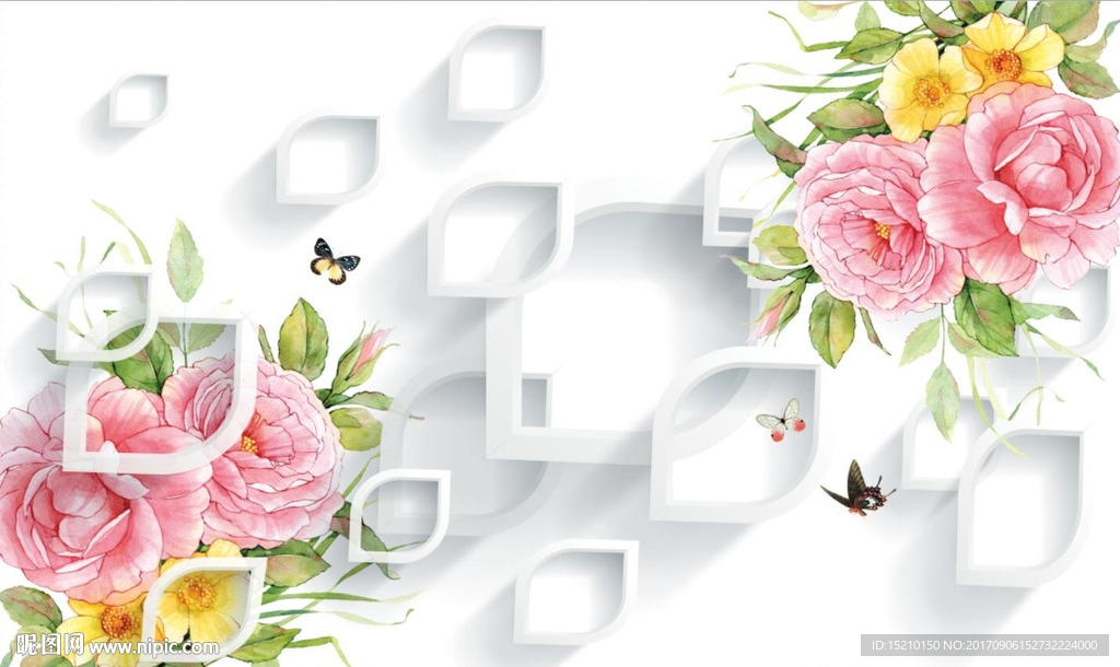 3D玫瑰花