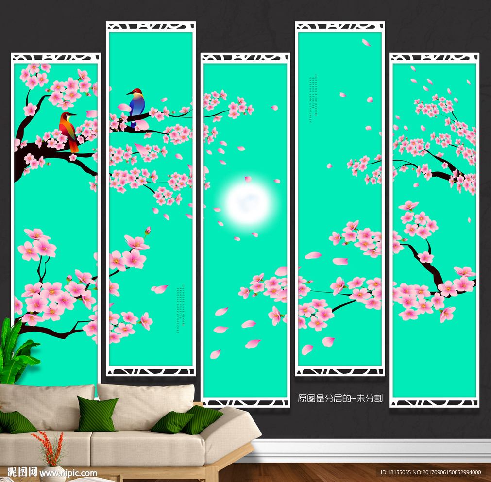 中式 写意 花鸟图