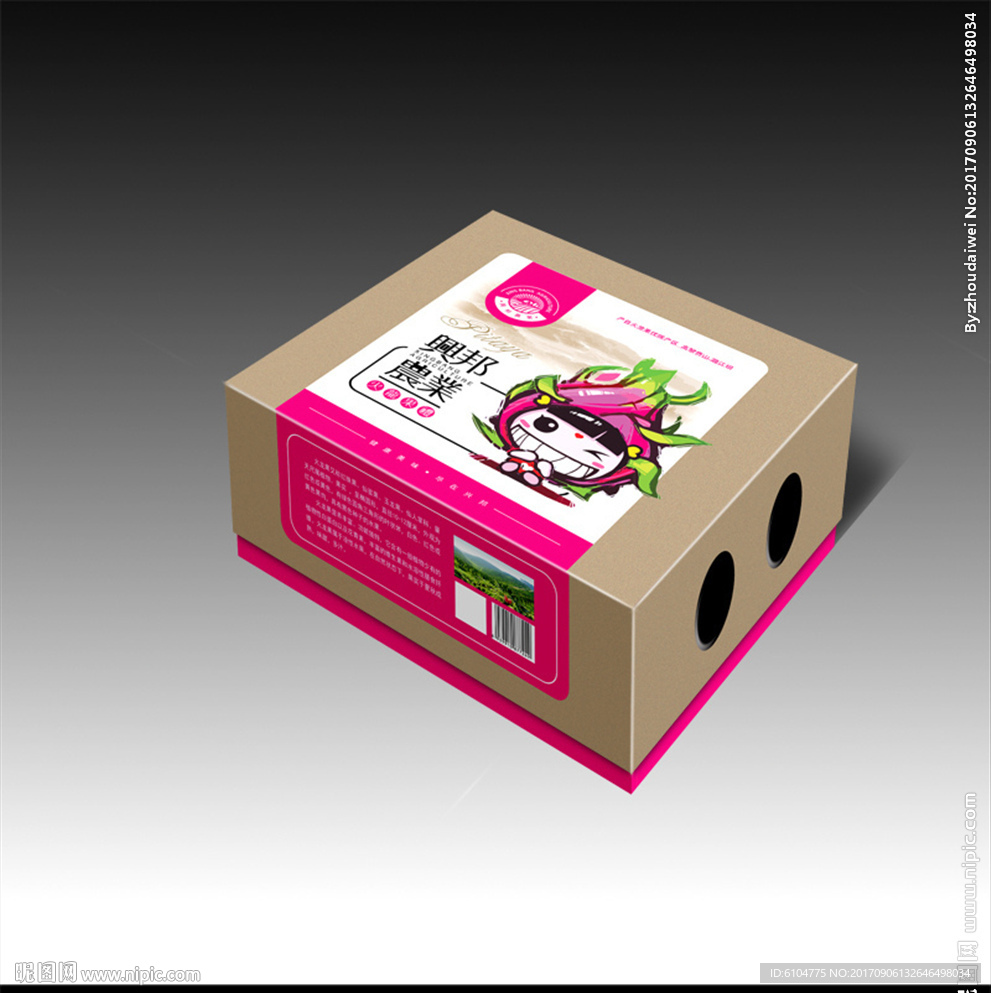 火龙果包装分层展开平面图