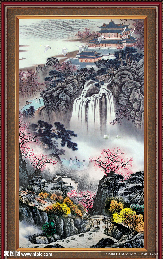 竖幅国画