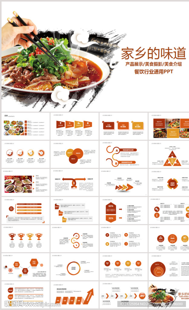 美食文化动态PPT模板
