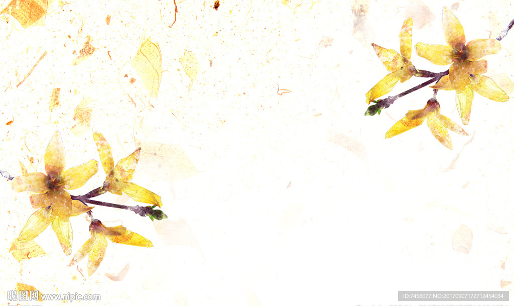 水彩兰花简约背景墙