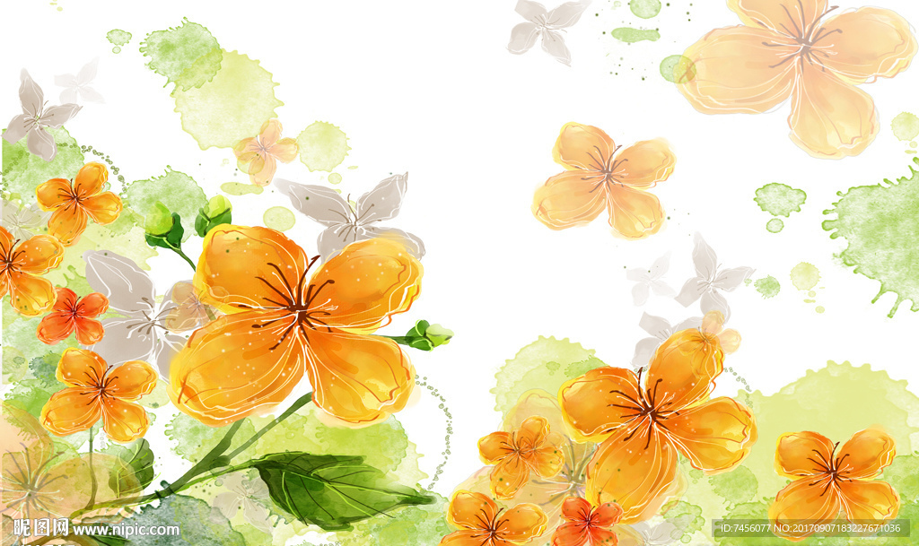 小黄花唯美背景墙