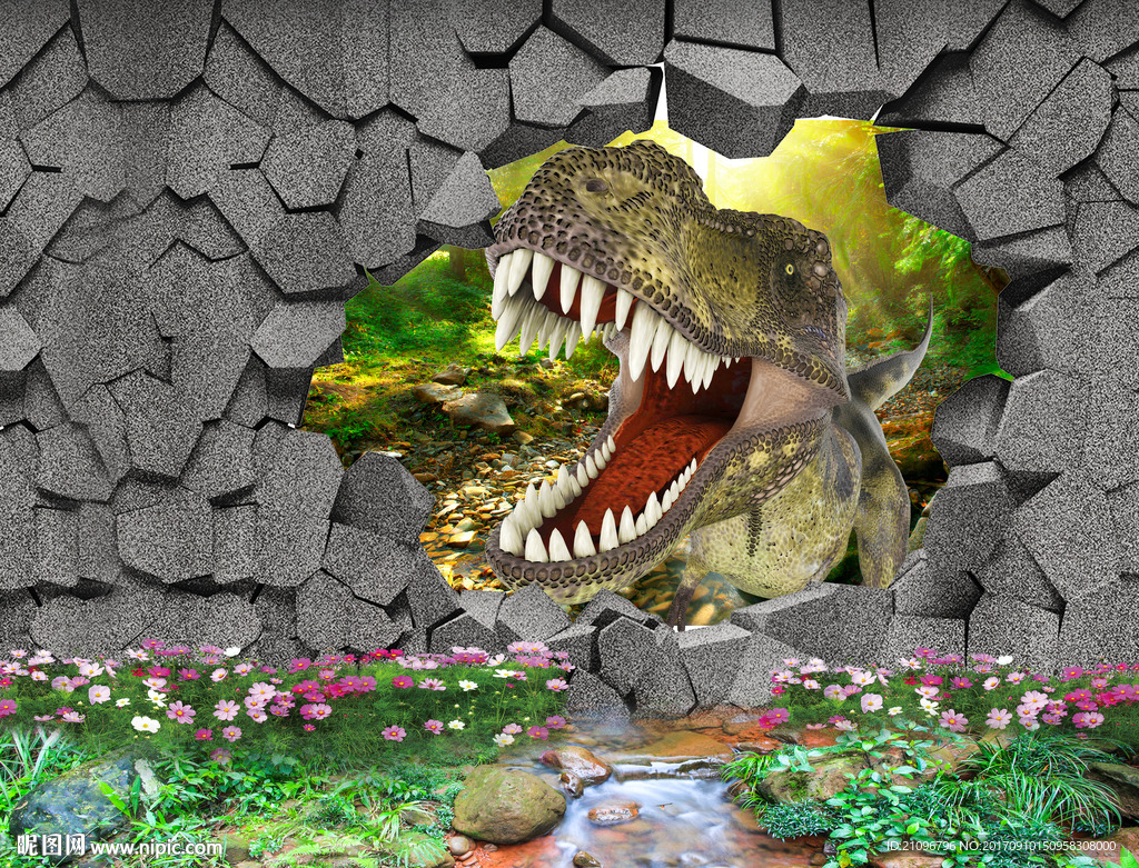 3d背景墙恐龙